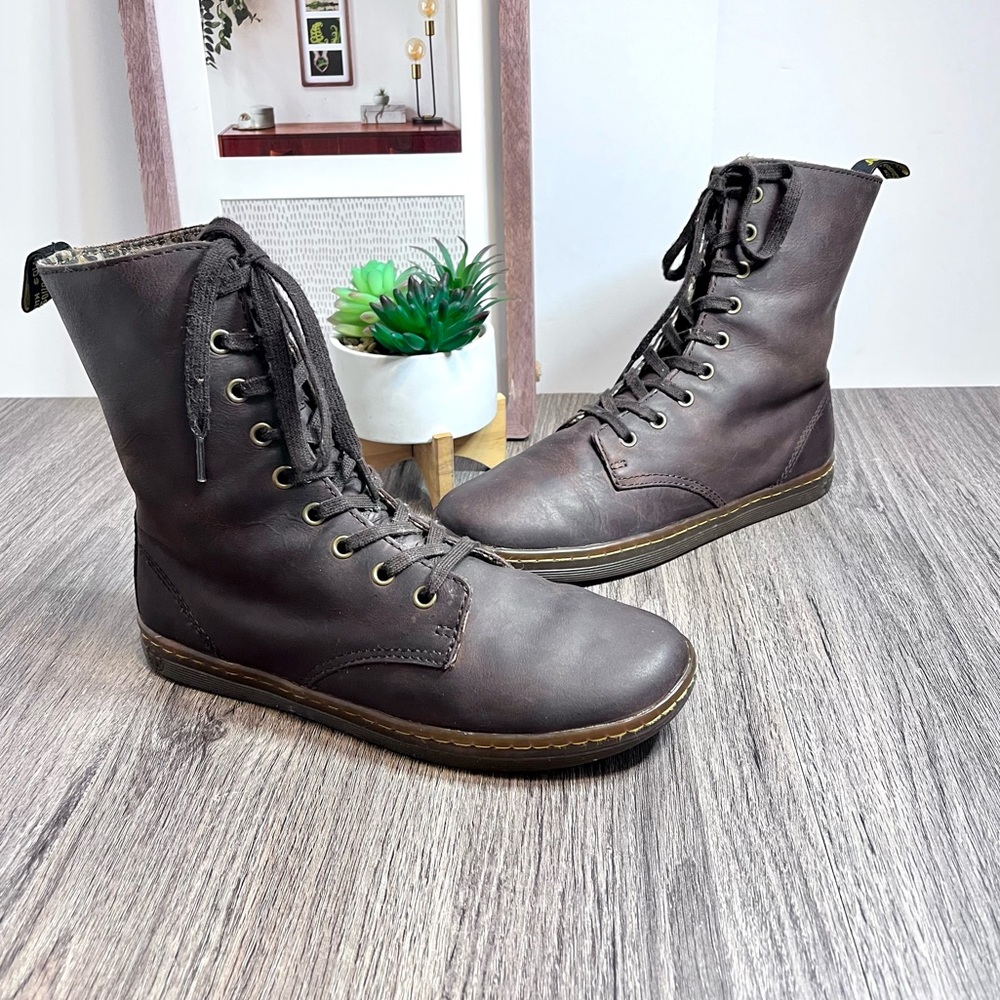 Dr Martens | Brown Leather / Leopard Stratford Boots Size 9